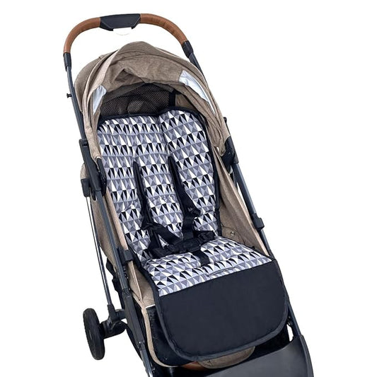 Universal Baby Stroller Cushion Soft Printed Stroller Seat Liner-Reversible for Baby Carrier Pram Infant Car Seat Insert-78x40cm,1 Pack (Triangle)