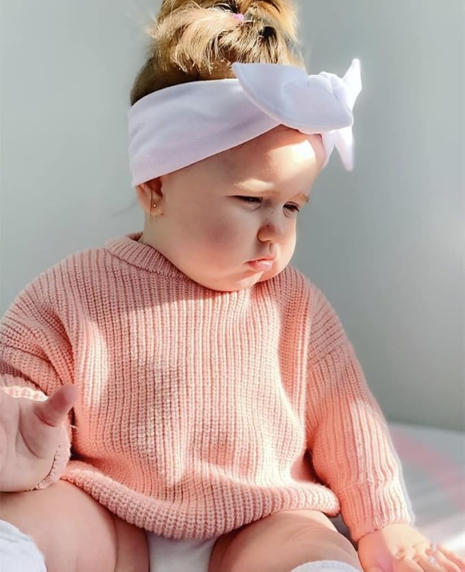 FYBITBO Baby Girl Boy Sweater Knit Oversized Pullover Sweatshirt Romper Onesie Warm Fall Winter Clothes Outfit Newborn