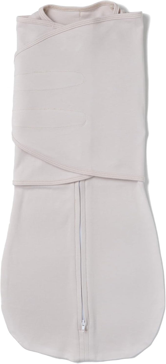 LullaBaby "Double Dream Swaddle: Exclusive Dual Wing Design, Pediatrician-Endorsed, Ultra-Soft Cotton, 2-4 Months, 12-20 lbs - White Sand