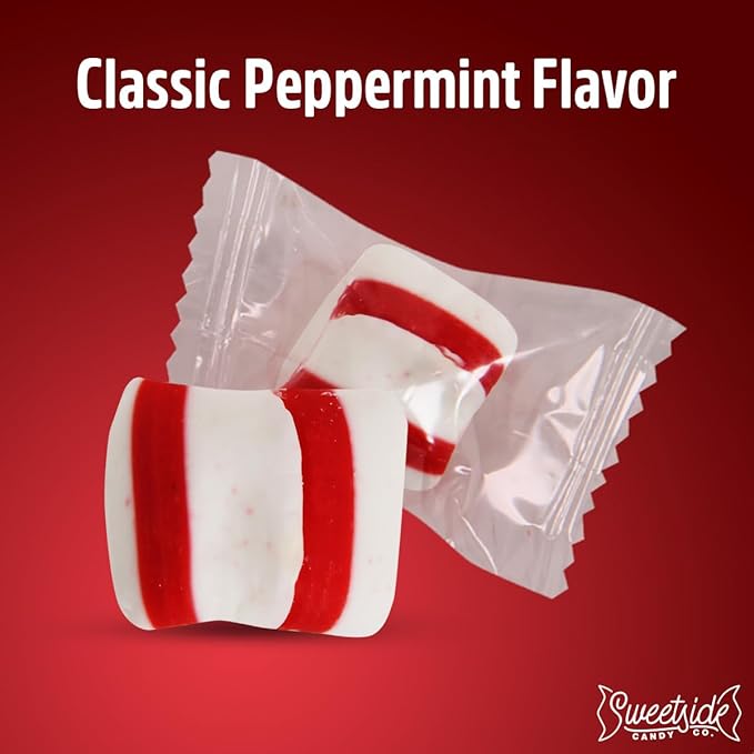 Soft Peppermint Candy Mints, 5 Pound mints bulk individually wrapped, Refreshing Candy for Fresh Breath, Perfect soft peppermint puffs for Offices, Parties, and Everyday Enjoyment
