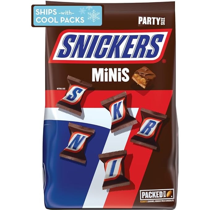 SNICKERS Minis Size Milk Chocolate Candy Bar Bulk Assortment, 35.6 oz Bag