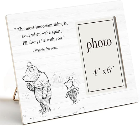 Pooh Bear Quote Picture Frame, Encouragement Gifts for Kids, Positive Going Away Gifts, I'll Always Be With You Photo Frame for 4 x 6 Inch Photo