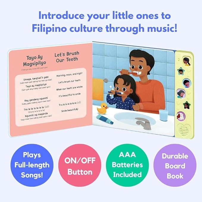 I Love to Sing in Tagalog: Children's Songs, Press and Play Interactive Song Book, Tagalog Books for Toddlers, Tagalog Baby Books, Tagalog for Children,