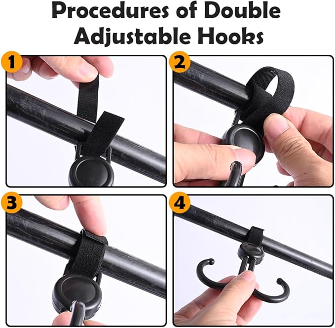 Abnaok Stroller Organizer Bag for Doona with 2PCS Double Stroller Hook, Infant Car Seat Stroller,Large Capacity Diaper Bag, Stroller Accessories Easy Access Zipper Design