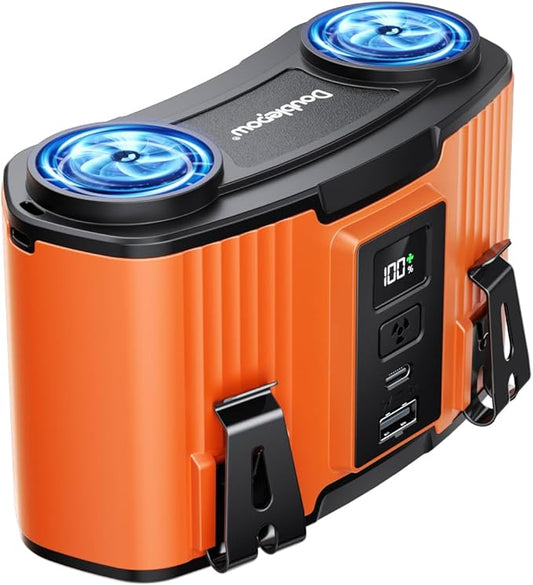 12000mAh Personal Waist Fan, USB Rechargeable Clip The Waist For Working,10 Speed & 40H Cooling and Heatstroke Prevention For Outdoor Travel Camping (orange, 12000mAh)