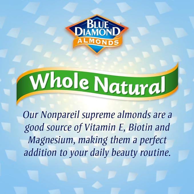 Blue Diamond Almonds Whole Natural Raw Snack Nuts, 100 Calorie Travel Bags, 32 count