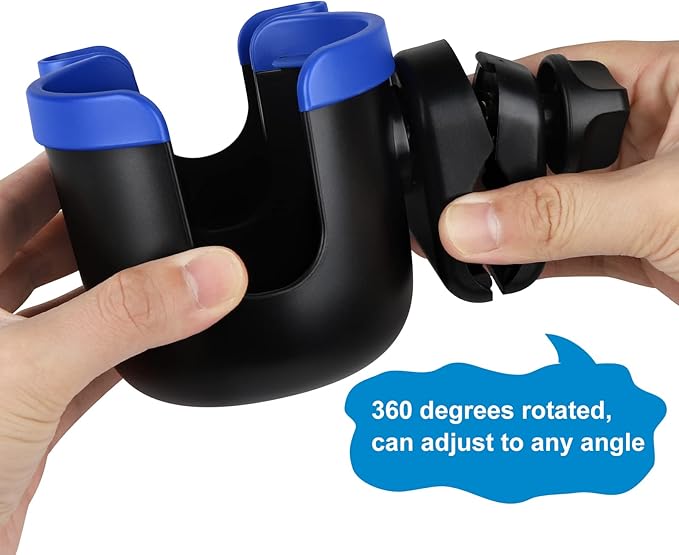 Accmor Stroller Cup Holder with Phone Holder, Bike Cup Holder, Universal Cup Holder for Uppababy Nuna Doona Strollers, 2-in-1 Cup Phone Holder for Stroller, Bike, Wheelchair, Walker, Scooter