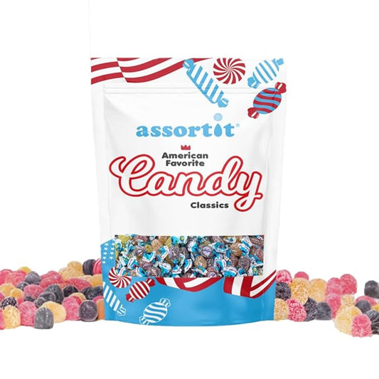 Premium Sugar Free Italian Fruit Jelly Candies - 2.25lb, 4 Flavor Assortment Vegan & Gluten Free Individually Wrapped Candy Diabetic & Keto Friendly Bulk (36 Oz) Made In Italy