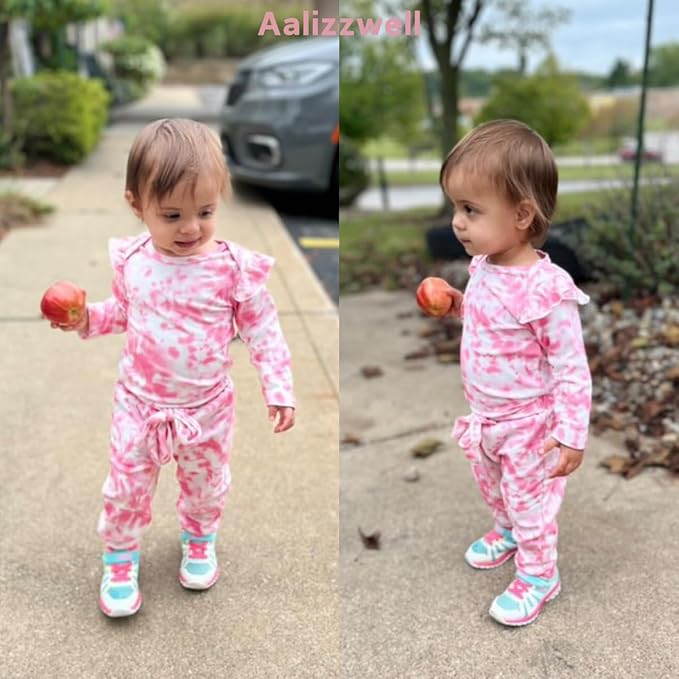 Aalizzwell Preemie Newborn Infant Baby Girls Clothes Ribbed Romper Bodysuit Pants Set Fall Winter Outfits