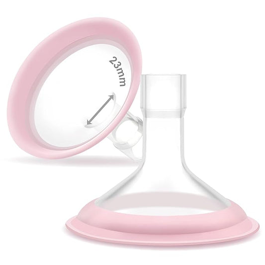 23mm Maymom MyFit Shields, Pano Series; Compatible with Medela Breast Pump- PersonalFit, Freestyle, Harmony, Maxi, Freestyle Flex Connector; Connect to Maymom Widemouth/Narrow Connector, 2pcs