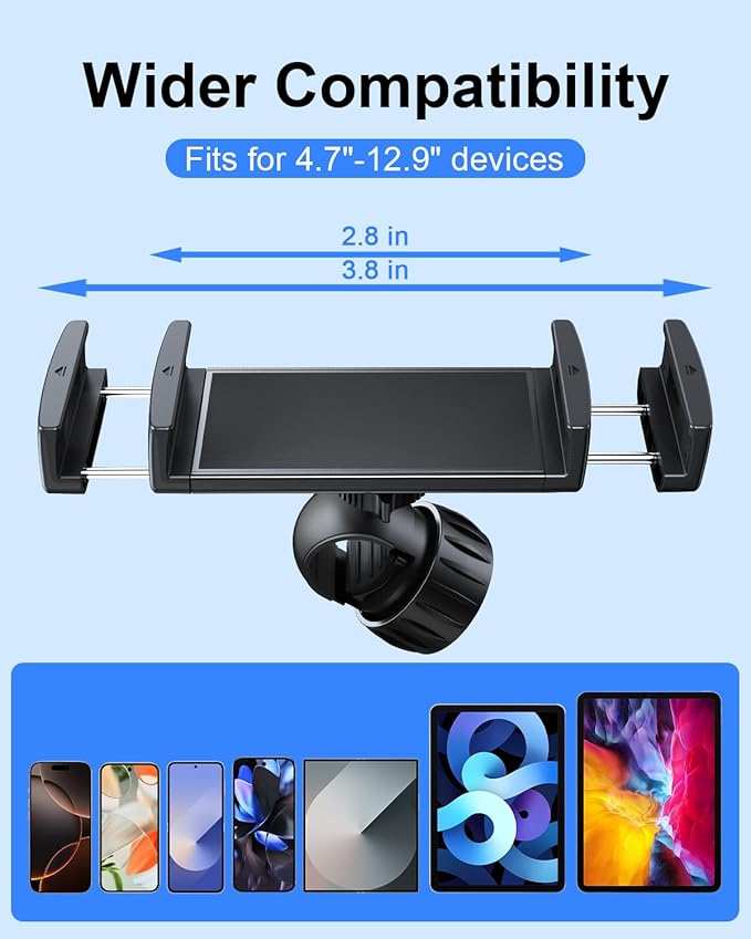 OATSBASF Stroller Phone Holder, Cell Phone Mount Pole Clamp for Baby Stroller, 360 Degree Rotation Phone Holder for Stroller Golf Cart Bike Shopping Carts, for iPhone 16 15 Pro Max 14 13, Smartphones