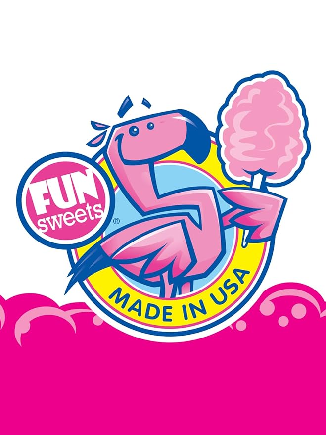 Fun Sweets Cotton Candy 12-Pack - Blue Raspberry and Cherry Swirl 1.5 oz Tub Resealable - Individual Cotton Candy Tubs Great for Easter Basket Candies or Party Favors - Bulk CottonCandy Individual Tubs