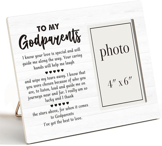 Godparents Gifts for Baptism Picture Frame, Godparent Proposal Gifts, Thank You Gift To My Godparents Photo Frame for 4 x 6 Inch Photo