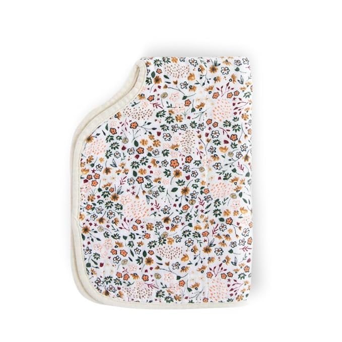 Little Unicorn Ultra-Absorbent Premium Burp Cloth | Soft on Baby's Skin | Larger Size | Ergonomic Design (Pressed Petals)