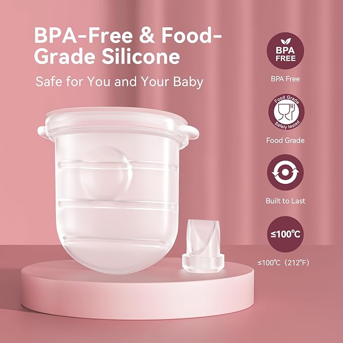 Diaphragm & Duckbill Valve Set Compatible with Momcozy M6 Breast Pump, Includes 4 Duckbill Valves and 2 Diaphragms, Pump Parts Works with Mobile Style M6