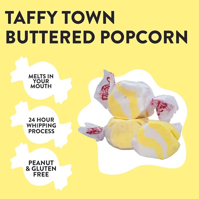 Taffy Town Saltwater Taffy, Buttered Popcorn, 2.5Lb
