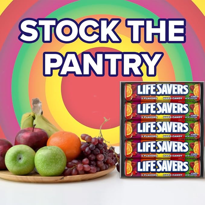 Life Savers 5 Flavors Hard Candy Rolls, (Pack of 20)