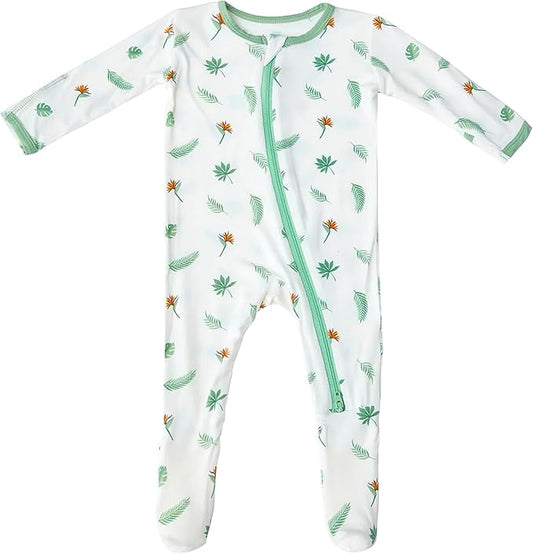Bamboo Little Soft Baby Footie Pajamas, Baby Clothes, Newborn Sleepers, 95% Viscose and 5% Spandex, 0-24 Months