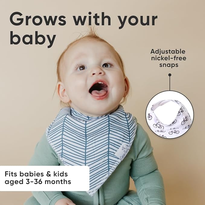 Copper Pearl 4 Pack Soft Cotton Baby Bibs for Drooling and Teething, Absorbent Drool Bibs for Baby Boy, Adjustable to Fit Newborns to Toddlers, Tons of Styles (Cruise Set)