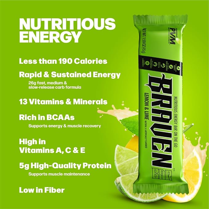 Braven Bar Variety Pack Energy Bars (1.59 oz, Pack of 10) – Energy Chews with 5g Protein – On-the-Go Fuel for Hiking, Sports, and Endurance Activities – Gluten Free Snacks for Lasting Fuel