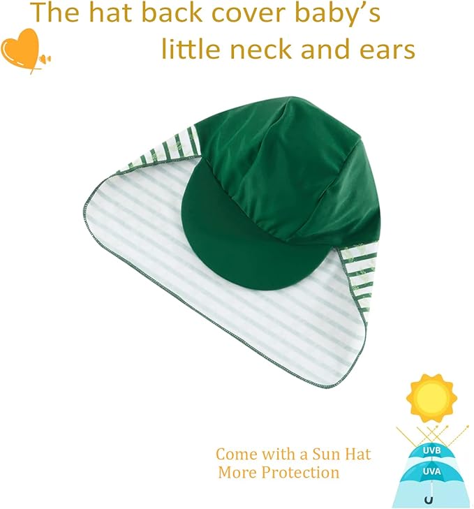 UMELOK Baby Boys UPF 50+ Sun Protection One Piece Rashguard Swimsuit with Snap Bottom