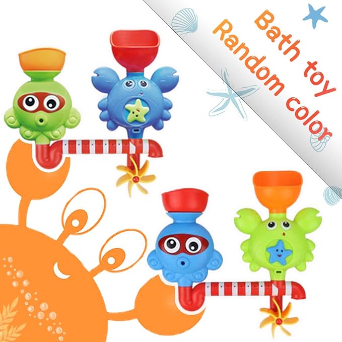 Bath Toys Bathtub Toys for 1 2 3 4 Year Old Kids Toddlers Bath Wall Toy Waterfall Fill Spin and Flow Non Toxic Birthday Gift Ideas Color Box (Multicolor)