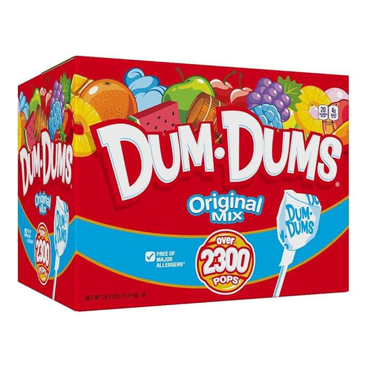 Dum Dums Original Mix 2,300 Count Box- All-Time Classic Flavors - Bulk Suckers, Lollipops Individually Wrapped, Candy Mix Variety Pack - Bulk Candy for Any Occasion