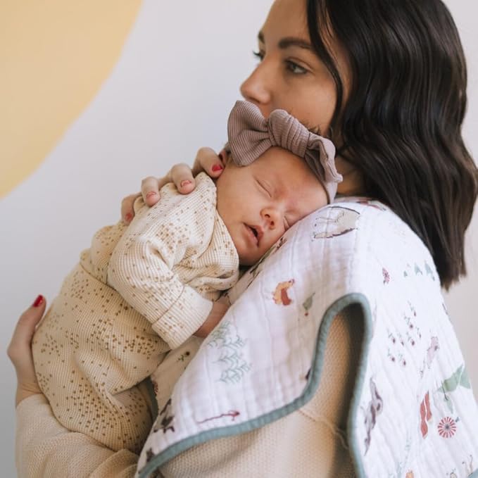 Little Unicorn Ultra-Absorbent Premium Burp Cloth 2 Pack | Soft on Baby's Skin | Larger Size | Ergonomic Design | Set of 2 (Farmyard)