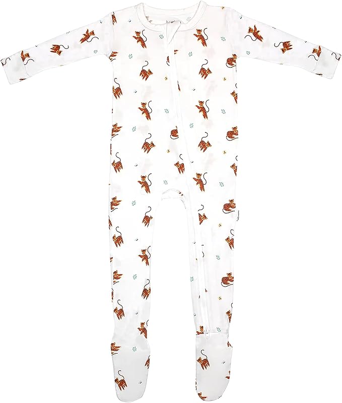 Bamboo Little Soft Baby Footie Pajamas, Baby Clothes, Newborn Sleepers, 95% Viscose and 5% Spandex, 0-24 Months