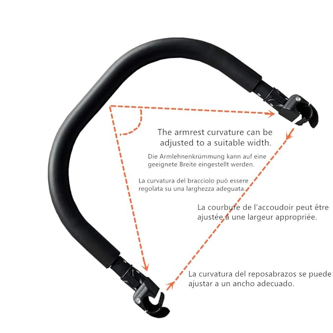 Baby Stroller Bumper Bar,Armrest, Handle, Crossbar Accessories for BBZ YoYo and Yoyo+,Black PU Leather