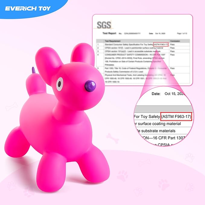 EVERICH TOY Bouncy Horse Hopper for Toddlers, Balloon Dog Bouncy Animals Jumping Horse, Inflatable Ride on Bouncer Hopping Toys Gifts for Boys Girls 18 Months 2 3 4 5 6 Years Old