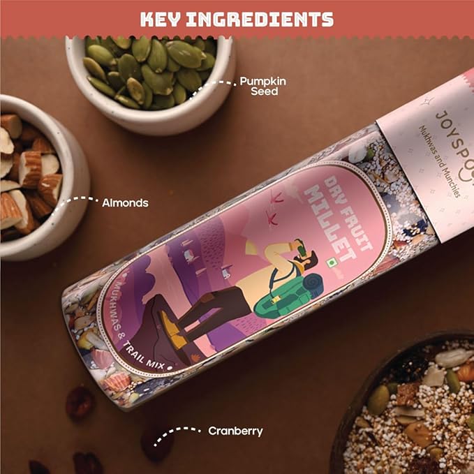 Joyspoon Dry Fruit Millet Mukhwas Mouth Fresheners | Healthy Mouth Freshener With Mix Seeds, After Meal Snack | | Supari Free & No Artificial Colors| Sugar-Free Mukhwas | 200g