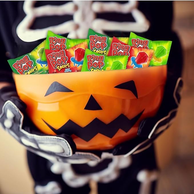 Halloween Bulk Candy |RingPopps Lollipops (40 Count) Party Favors, Birthday Individually Wrapped w/Assorted Fruity Flavors by MAJUU CONNECT
