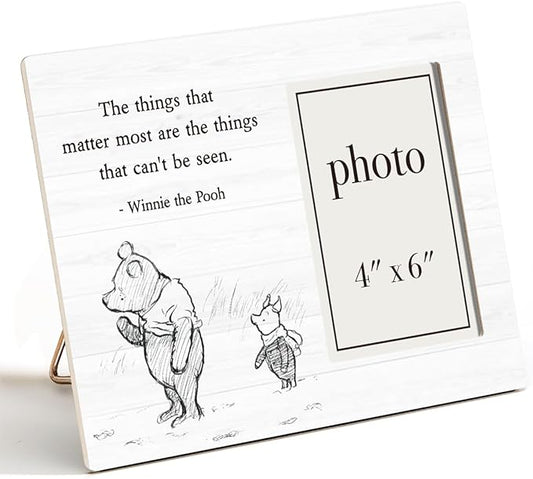 Pooh Bear Quotes Picture Frame, Inspirational Gifts for Friends Loved One, The Things That Matter Most Photo Frame for 4 x 6 Inch Photo
