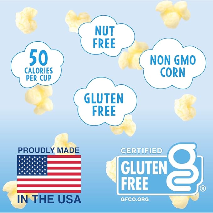 Like Air Puffcorn Variety Pack (0.5 oz, Pack of 20), White Cheddar, Classic, Pancake, Cinnamon Bun, Sour Cream & Onion - 80 Calories, Gluten Free - Shark Tank Product