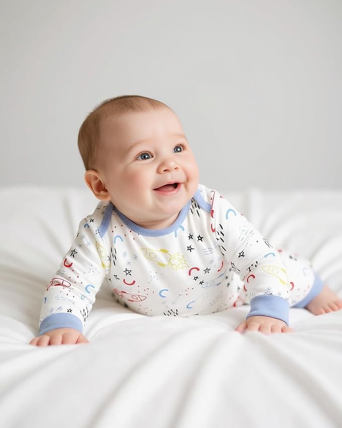 NZRVAWS Newborn Baby Boy Girl Clothes Unisex Infant Romper Pants Set Hat 4-Pack Outfits 0-12 Months 16 Pieces Toddler