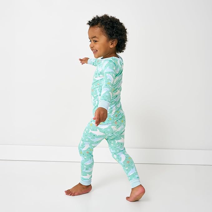 Little Sleepies Two-Piece Pajama Set for Boys & Girls, Soft Viscose from Bamboo Toddler Pajamas for Kids, Family Matching PJs