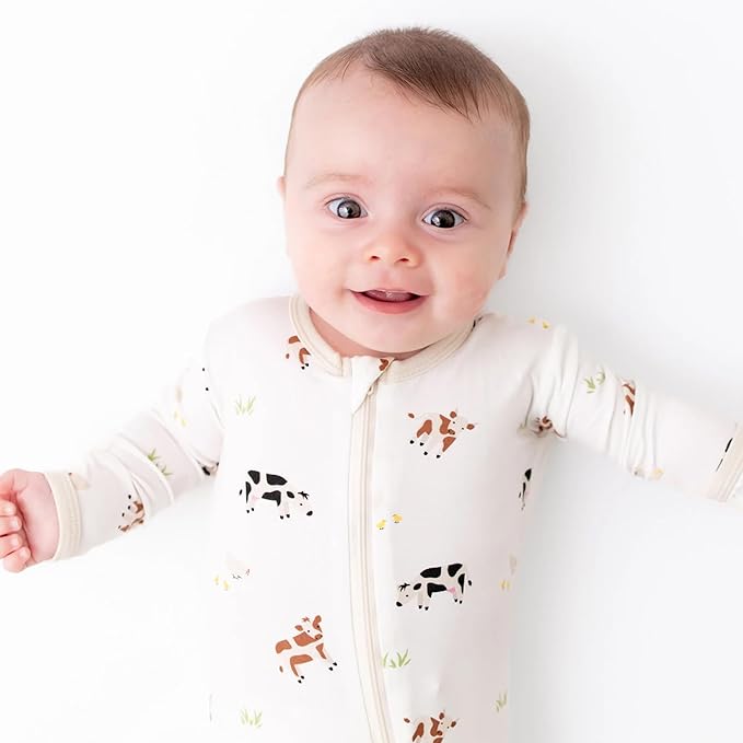 Bamboo Little Soft Baby Footie Pajamas, Baby Clothes, Newborn Sleepers, 95% Viscose and 5% Spandex, 0-24 Months