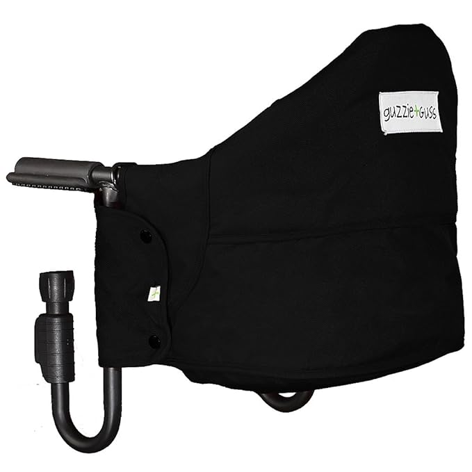 guzzie+Guss Perch Clip On Table Chair – Easy and Secure Setup for Travel (Including Restaurants, Picnics), at Home (Kitchen Islands, Dining Tables) with Machine Washable Fabric, Black