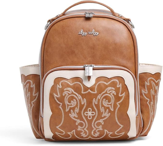 Itzy Ritzy Unisex Baby Mini Plus Diaper Bag, Saddle
