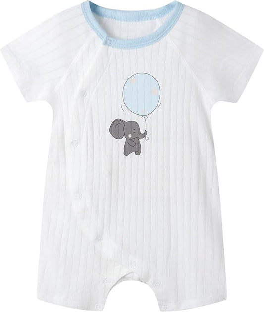 Organic Cotton Baby Summer Romper Newborn Baby Boy Girl Clothes Short Sleeve Unisex Outfits