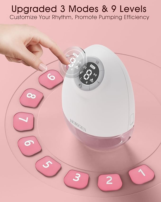 Wearable Breast Pump with APP Control,3 Modes and 9 Levels Wireless Breastfeeding Pump, Portable Breast Pump Hands-Free Contain 15/17/21/25mm Flange, Leak-Proof, Discreet, Quieter