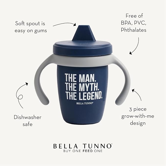 Sippy Cup by Bella Tunno, Silicone Training Cup with Transition Handles for Infants, Toddlers & Kids, Babies 6-12 Months & Toddlers 1-3 Years, Boys & Girls, Hello Sunshine, 8 oz