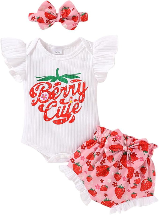 Tiny Cutey Newborn Infant Baby Girl Clothes Romper Floral Shorts Set Summer Outfits Baby Girls' Clothing