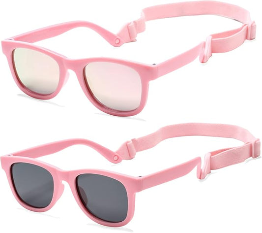COASION Bendable Flexible Polarized Newborn Baby Sunglasses with Strap for Infant Boys Girls Age 0-12 Months CA8042