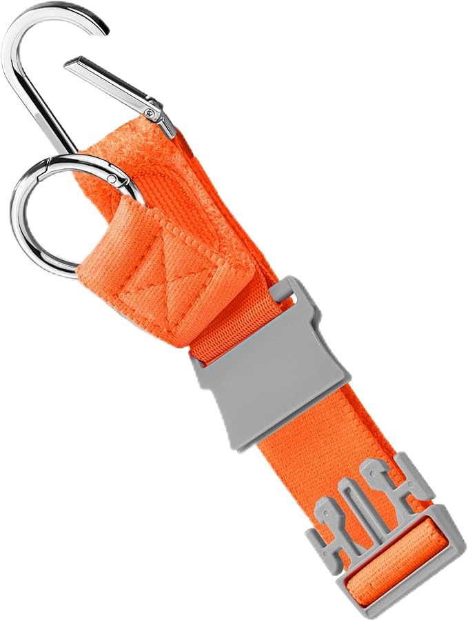 Elastic Jacket Gripper with D-Ring Hook and Buckle, ZINZ D-Ring Hook Baggage Suitcase Straps Belts Travel Accessories, Makes Your Hands Free