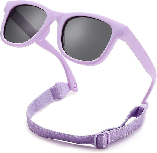 COASION Bendable Flexible Polarized Newborn Baby Sunglasses with Strap for Infant Boys Girls Age 0-12 Months CA8042