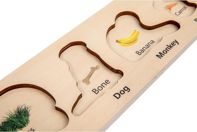 Adena Montessori AInteractive Animal Puzzle Set: Discover The World of Animals and Their Diets PuzzleToys for 2 Years Old Toddler Infant