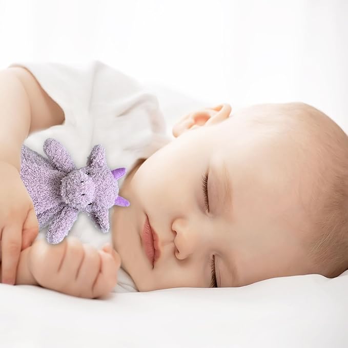 Baby Purple Dragon Soft Stuffed Animal Security Blanket, Plush Dinosaur Character Lovey Blanket, Baby Shower/Nursery Gift, Newborn Infant Toddler Snuggle Blankie for Boys Girls, 14 Inches