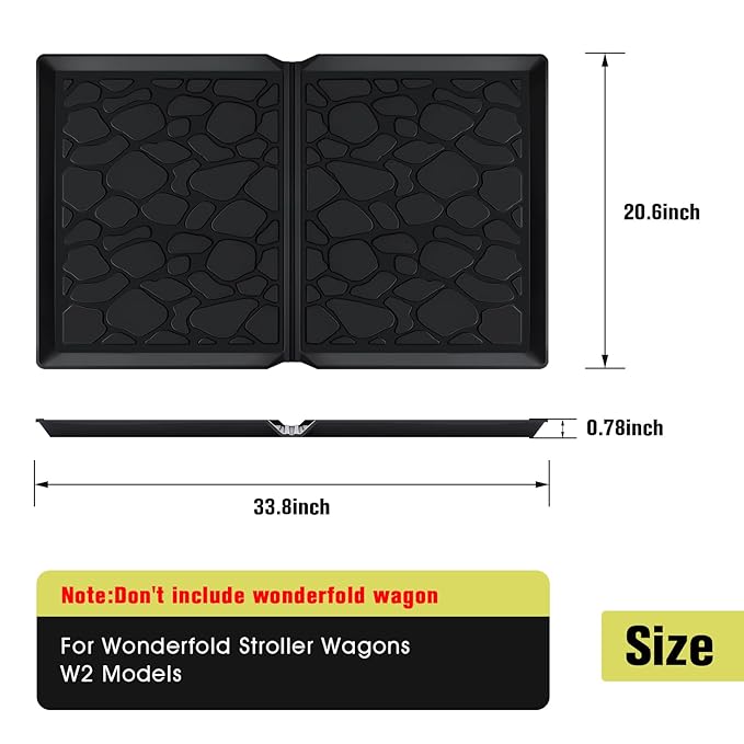 All Weather Mat for Wonderfold Wagon, Foldable Accessories Made of Silicone, Protects The Wagon from Sand, Dust and Water, Easy to Clean for Wonderfold (W4models) 33.8 * 20.6 * 0.78in（Black）